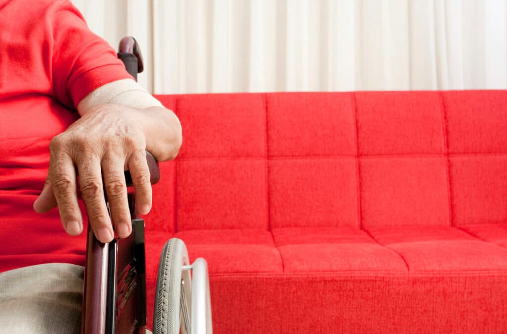 elderly lady in wheelchair